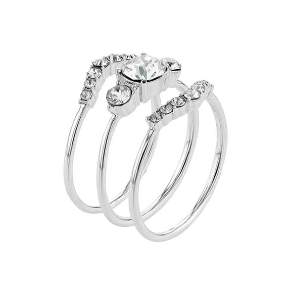NIB NWT Brilliance 3-pc. Swarovski Clear Crystal Ring Set Size 7 Size 9 … - Picture 2 of 7